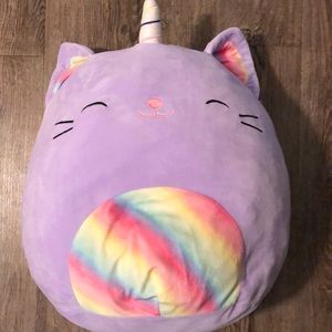 Squishmallow Cienna purple cat unicorn 16”